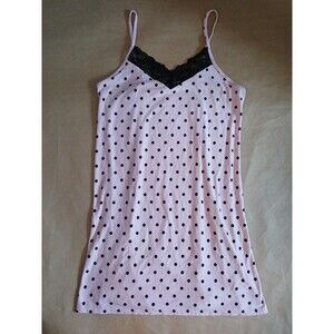 Joyspun Nightie Lingerie Chemise Womens S Pink Polka Dot Coquette Aesthetic